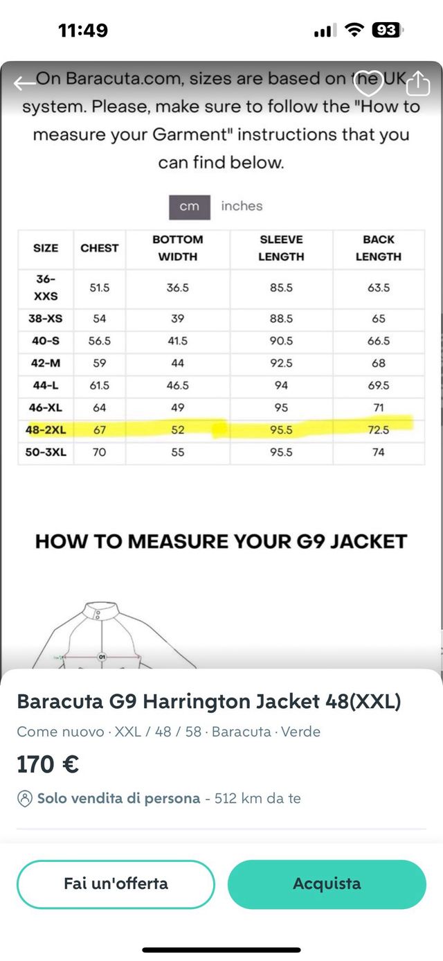 Chaqueta Baracuta Harrington original G9