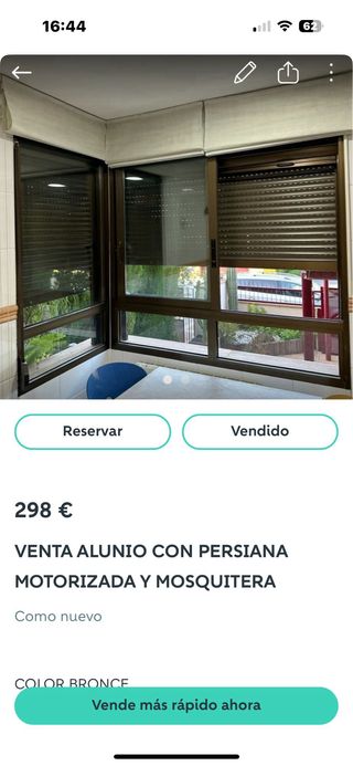 VENTANA ALUMINIO CON PERSIANA MOTOR Y MOSQUIERA