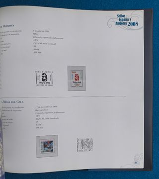 SELLOS ESPAÑA Y ANDORRA 2008