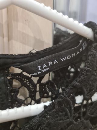 Top blusa encaje guipur elástico zara