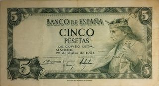 Billete 5 pesetas 1954
