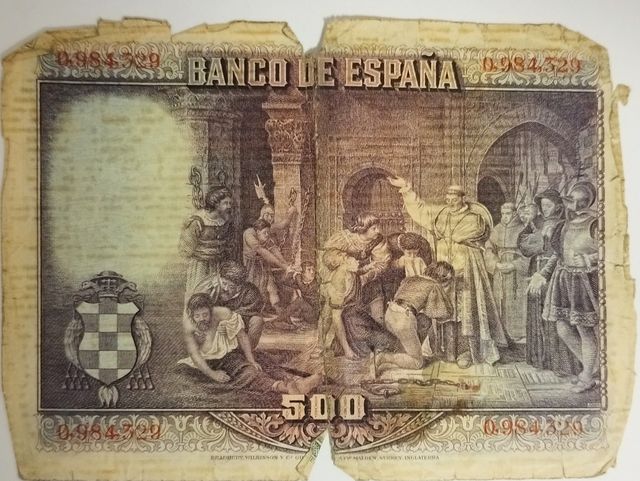 Billete de 500 pesetas de 1928