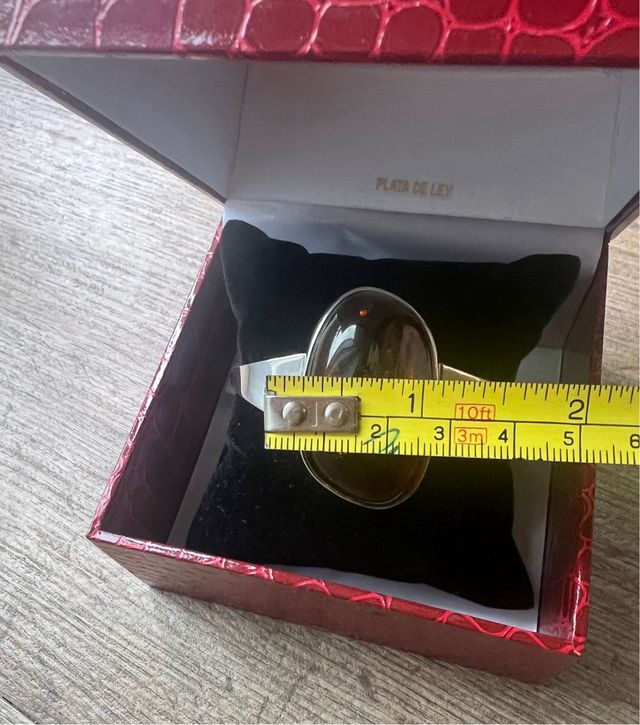 Brazalete Pulsera de plata con piedra ambar