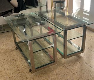 Tavoli in acciaio inox e vetro