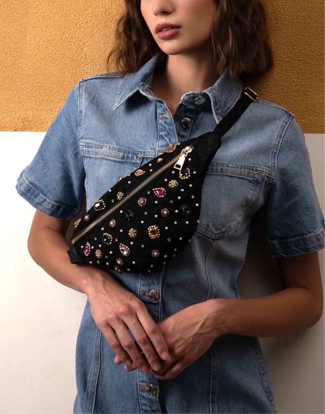 Riñonera Jacquard con Cristales - Artesanía India