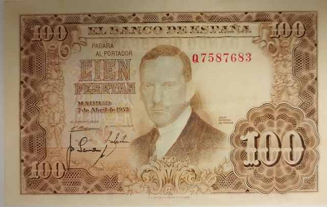 Billete de 100 pesetas de 1953