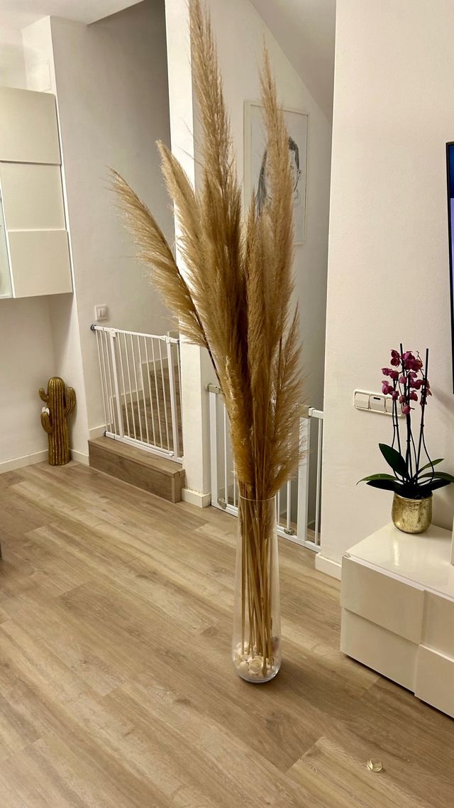 Jarrón pampas naturales