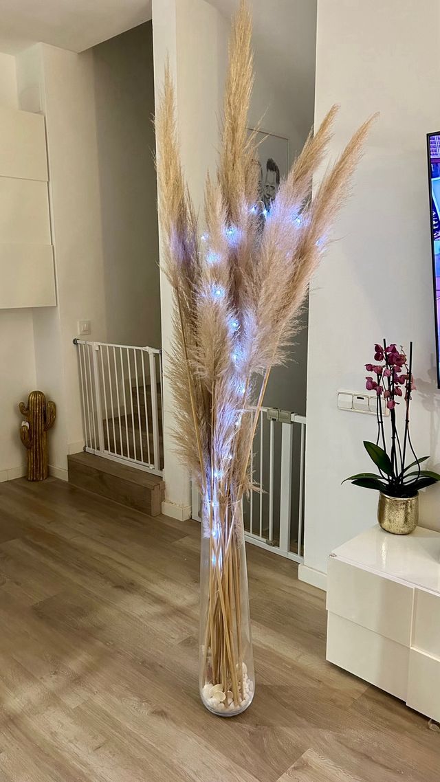 Jarrón pampas naturales