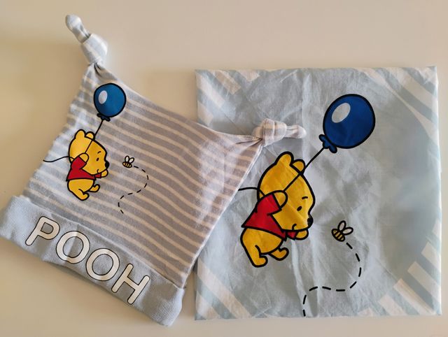 6 - 12 meses, gorro y pañuelo Winnie de Pooh
