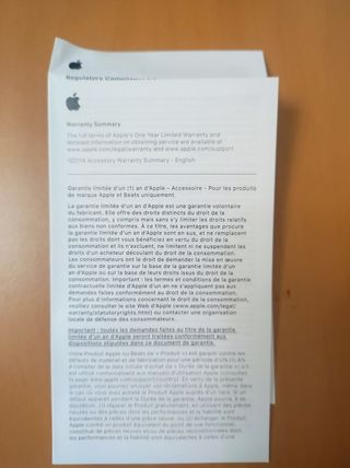 Adaptador lightning original de Apple 