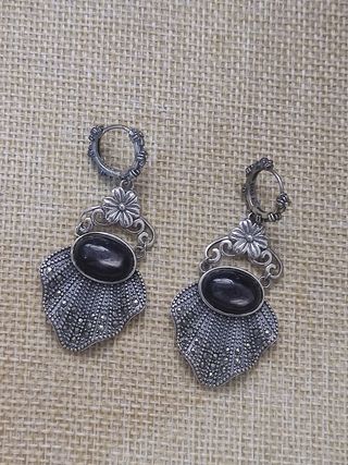 pendientes de piedra hiperstena