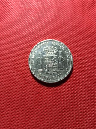 5 pesetas plata 1875
