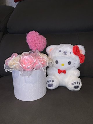Flores con peluche