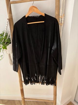 Chaqueta mujer flecos Zara