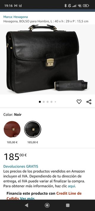 Cartera Maletin Hexagona cuero negro