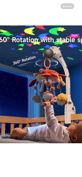 Carrusel cuna para bebes con musica y luces 