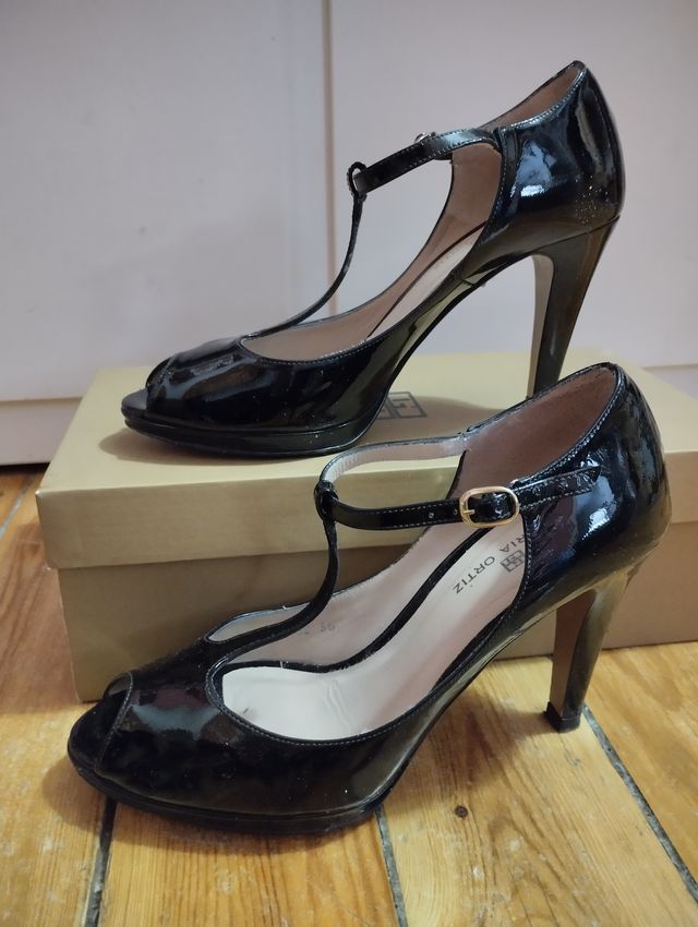 Zapatos de tacón de charol-Talla 36-Gloria Ortiz