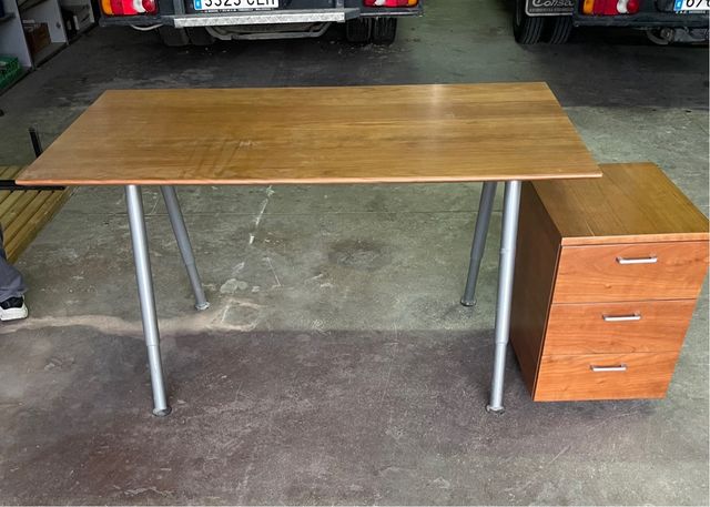 Mesa ofi escritorio cerezo natural+cajonera