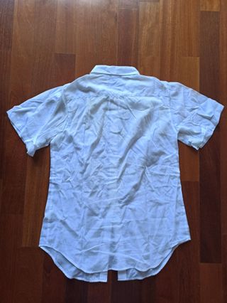 Camisa blanca con rayas tramadas GAP t. 36