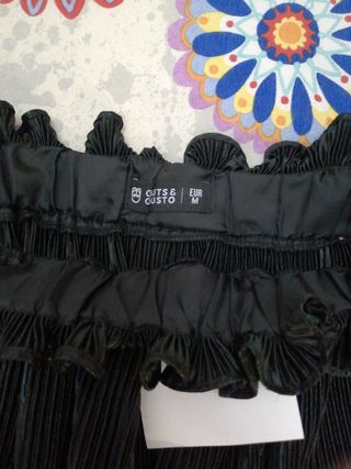 Falda corta negra Plisada