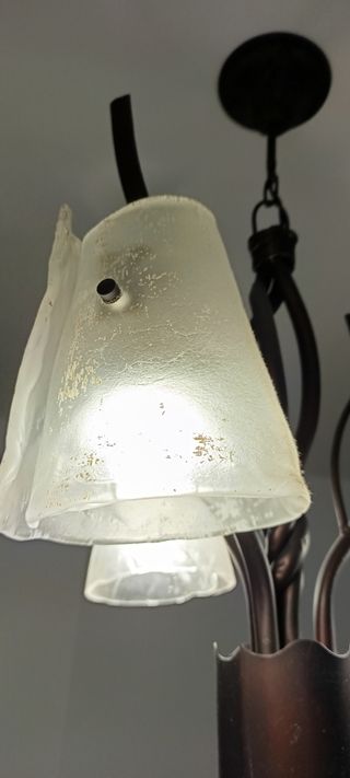 Lámpara forja 3 luces (2) y 5 luces (1)