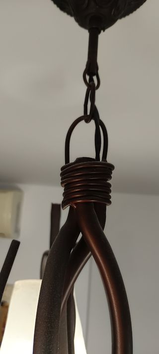 Lámpara forja 3 luces (2) y 5 luces (1)