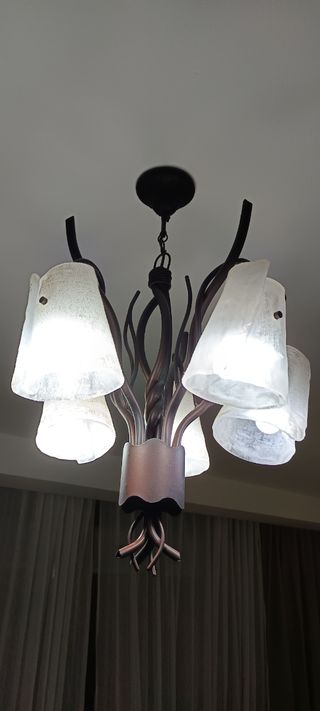 Lámpara forja 3 luces (2) y 5 luces (1)