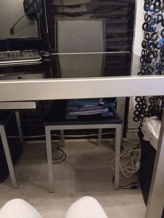 Mesa negra cristal plegable