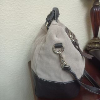Bolso de piel y ante beige  Purificación García  