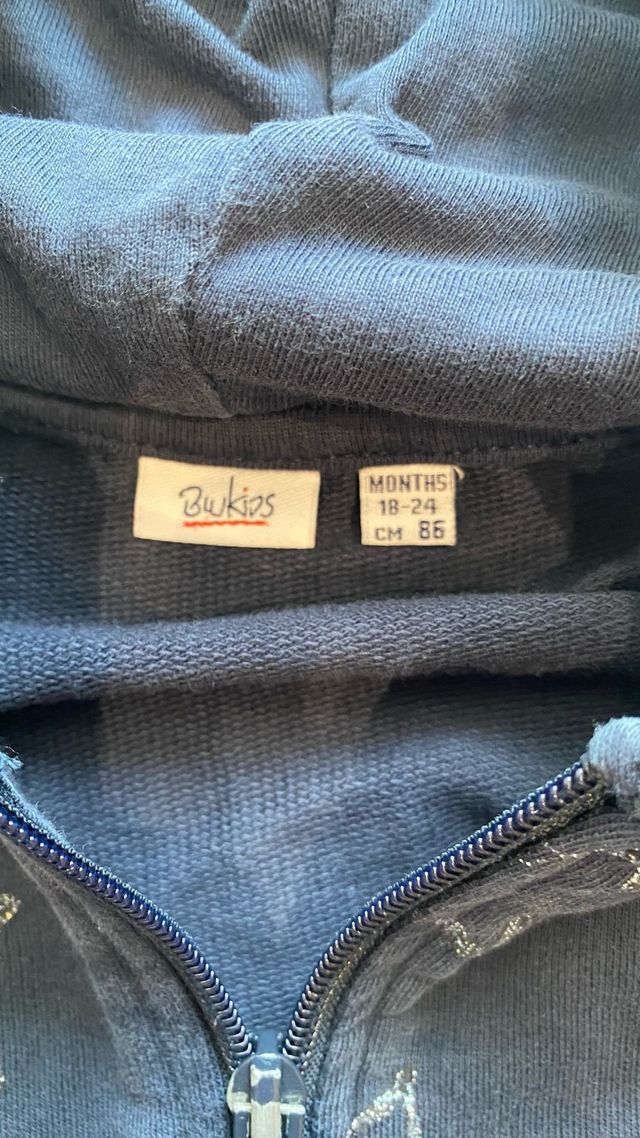 Felpa con zip 18-24 mesi maglia bambina