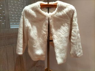 Chaqueta pelo blanco roto