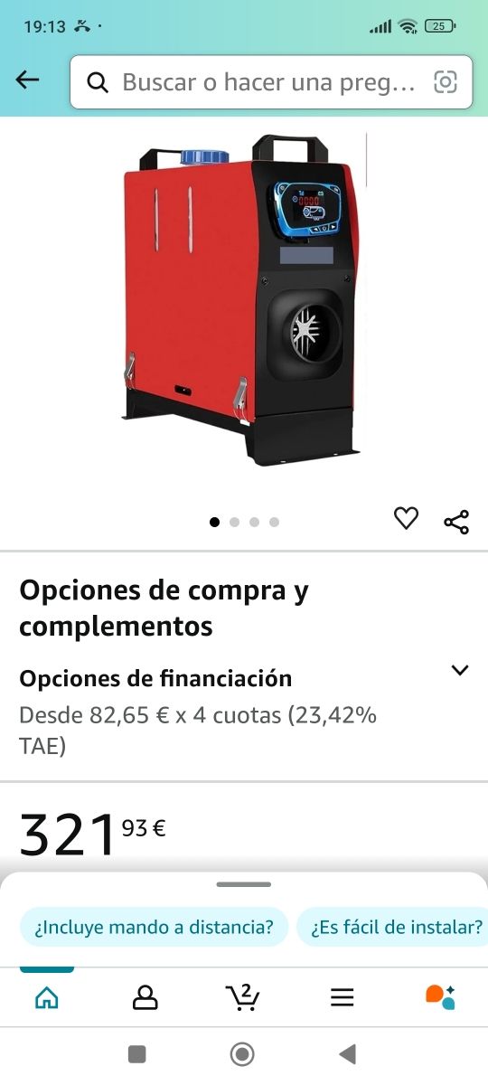 Calentador aire coche caravana diésel nuevo