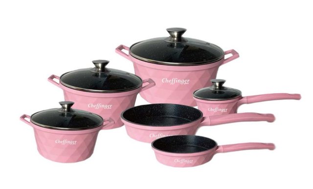 Juego de 12 utensilios de cocina Diamond – Rosa