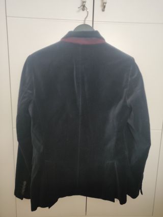 Americana hombre terciopelo azul marino Zara 