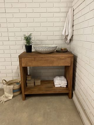 Mueble de baño rustico madera maciza