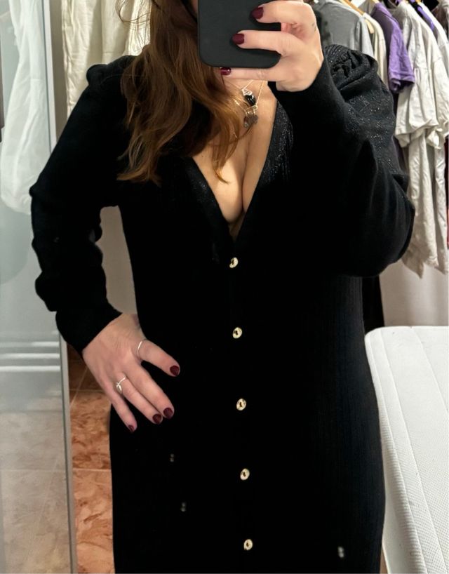 Vestido negro con Lurex Pesro del Hierro talla M