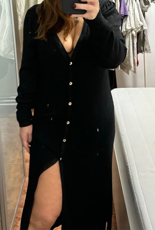 Vestido negro con Lurex Pesro del Hierro talla M