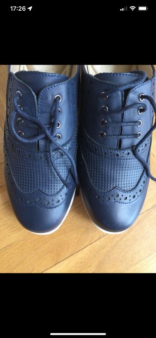 piel zapatos azules 39