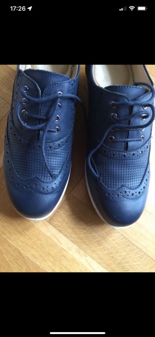 piel zapatos azules 39