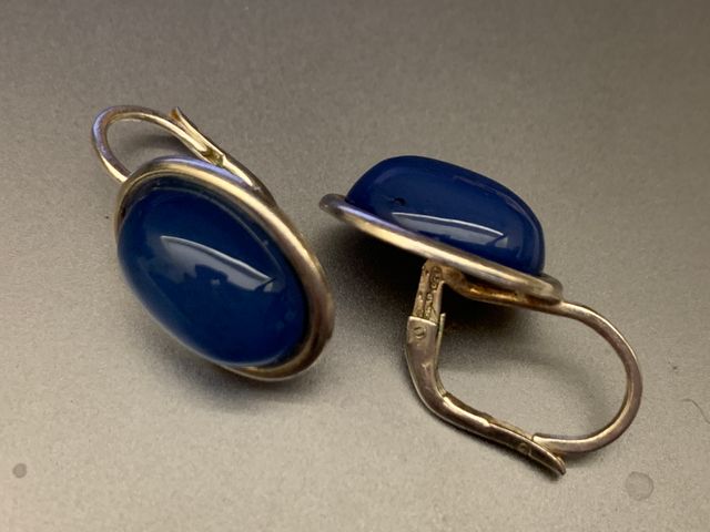 Orecchini argento pietra azzurra