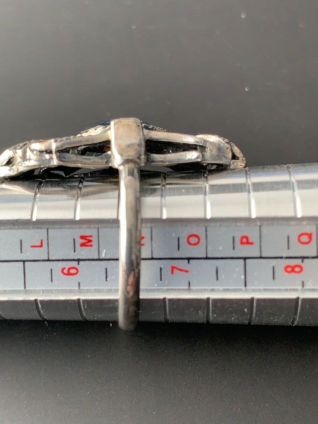 Anello zirconi e pietra blu