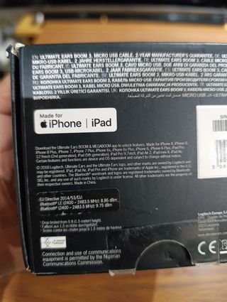 ULTIMATE EARS BOOM 3 AZUL LOGITECH