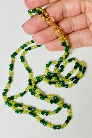 Collar doble Agata y peridoto oro goldfilled 18KT