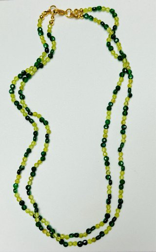 Collar doble Agata y peridoto oro goldfilled 18KT
