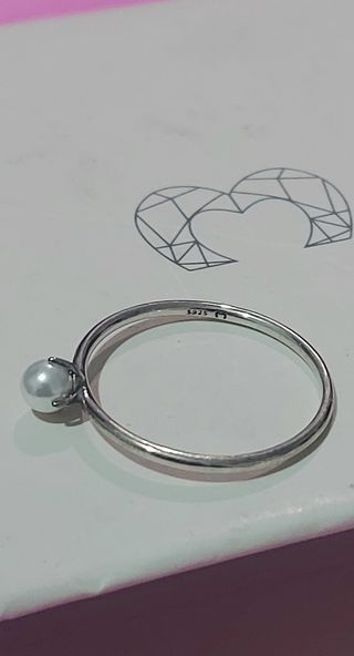 Anillo plata delgado  con perla Lepetitemarie