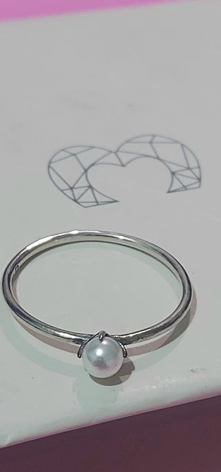 Anillo plata delgado  con perla Lepetitemarie