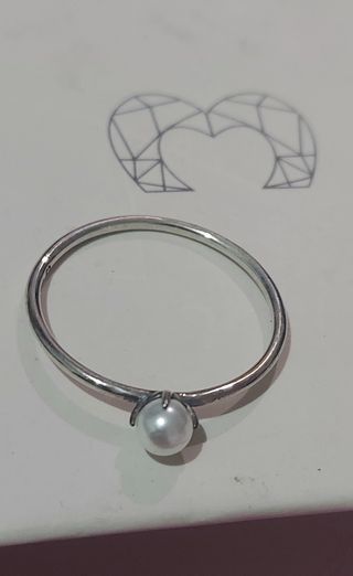 Anillo plata delgado  con perla Lepetitemarie