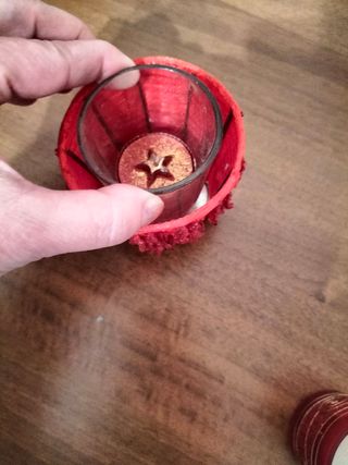 Bicchieri porta candele natalizie.