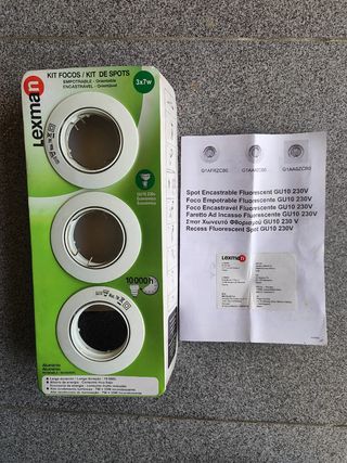 Kit de 3 focos encastráveis com lâmpadas - Lexman