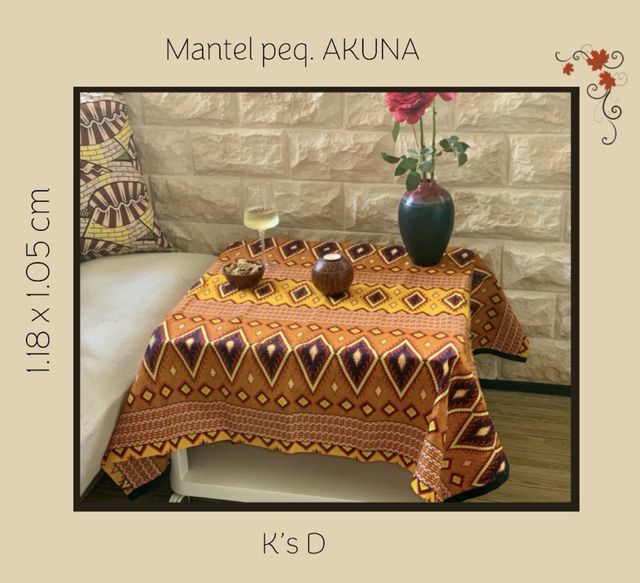 Mantel africano con camino de mesa incorporado